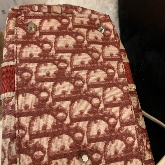 Dior tote 11.5”x 15”x 4” beautiful vintage, white and red coated canvas. - Picture 7 of 16